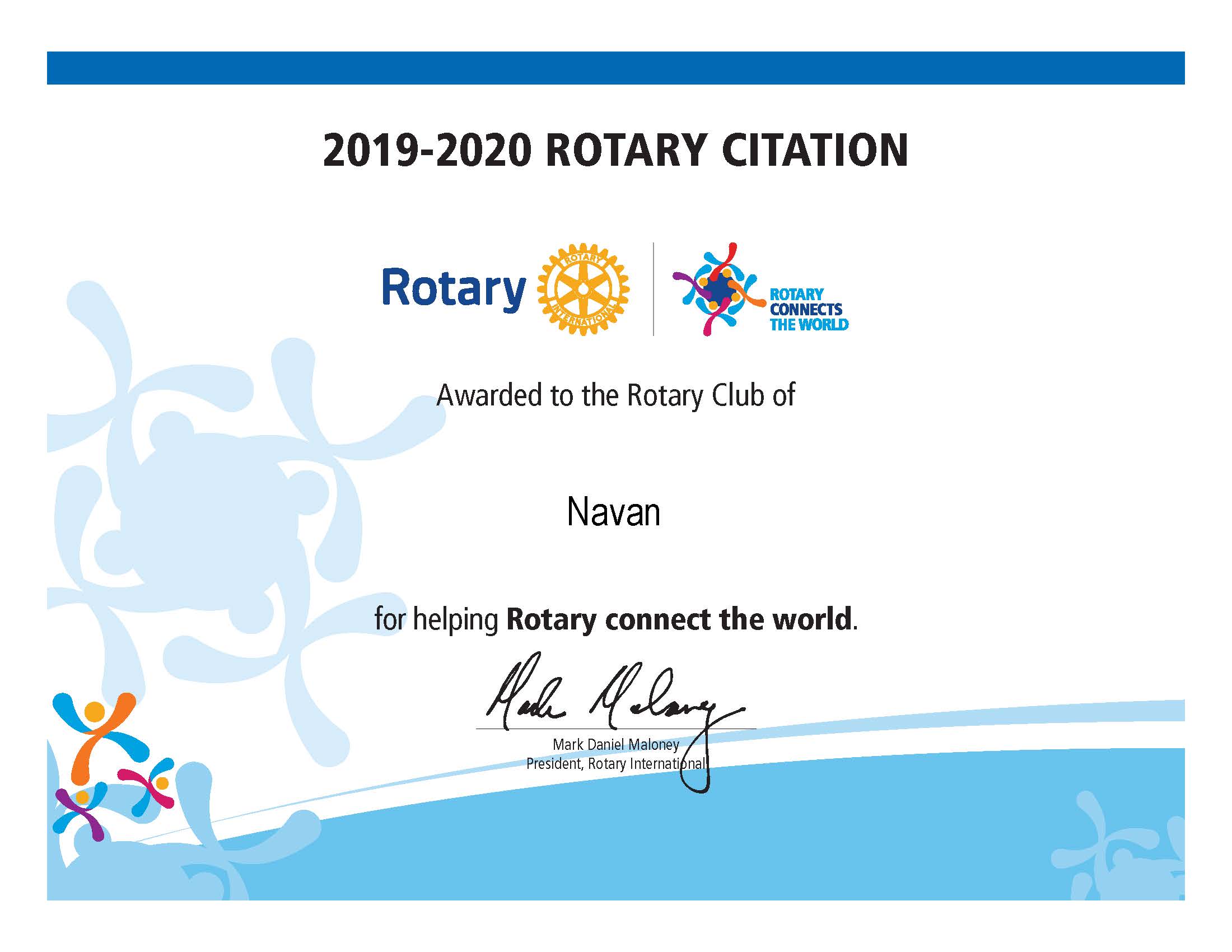 Rotary Club of Navan - Citation 2019-2020